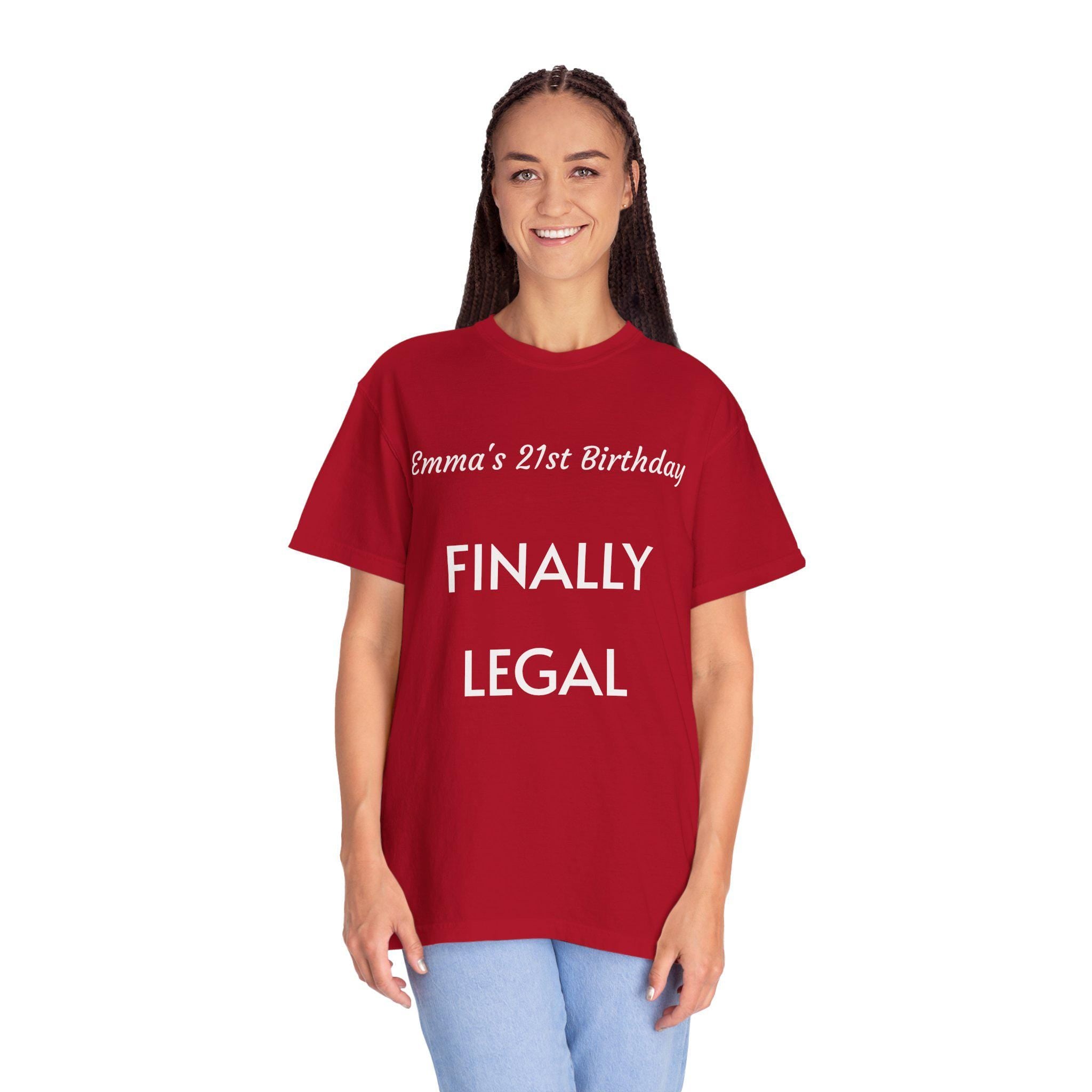 Custom 21st Birthday T-Shirt, Finally Legal Tee, Personalized Cotton Shirt