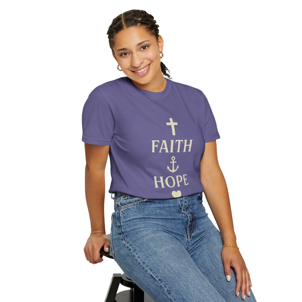 Faith Hope Love Christian T-Shirt, Inspirational Religious Graphic Tee, US Cotton Apparel