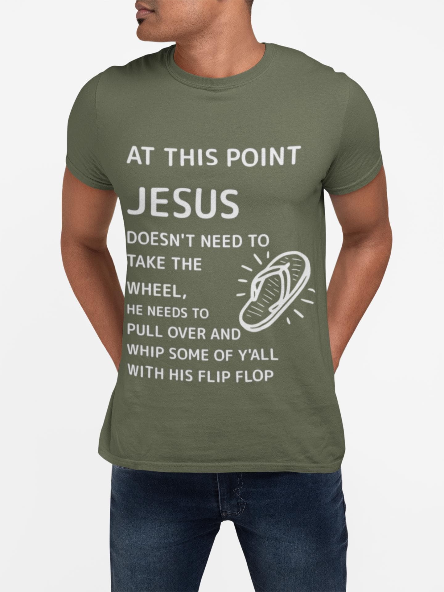 Jesus flip flop graphic Tee | Christian faith funny shirt