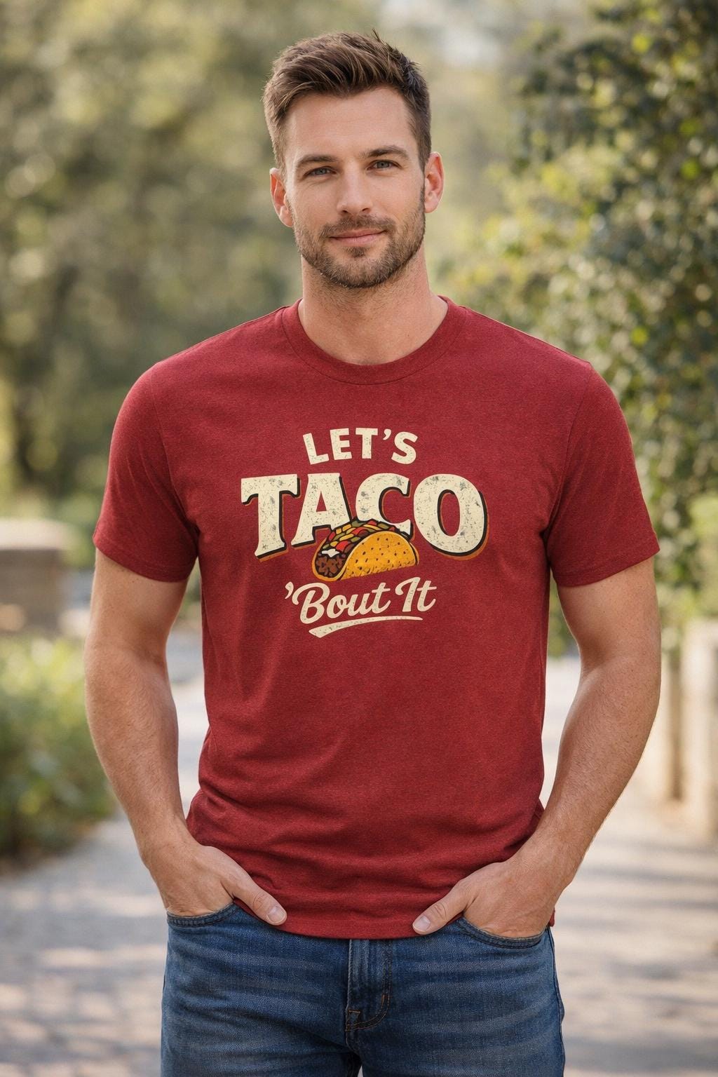 Lets Taco Bout It Taco Shirt | Funny Pun Foodie Tee