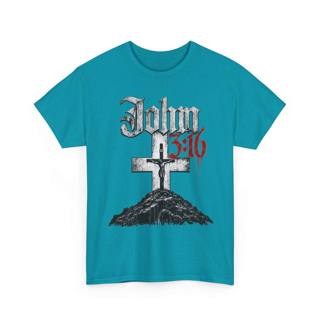 John 3 16 Cross T Shirt | Christian Faith Scripture Tee