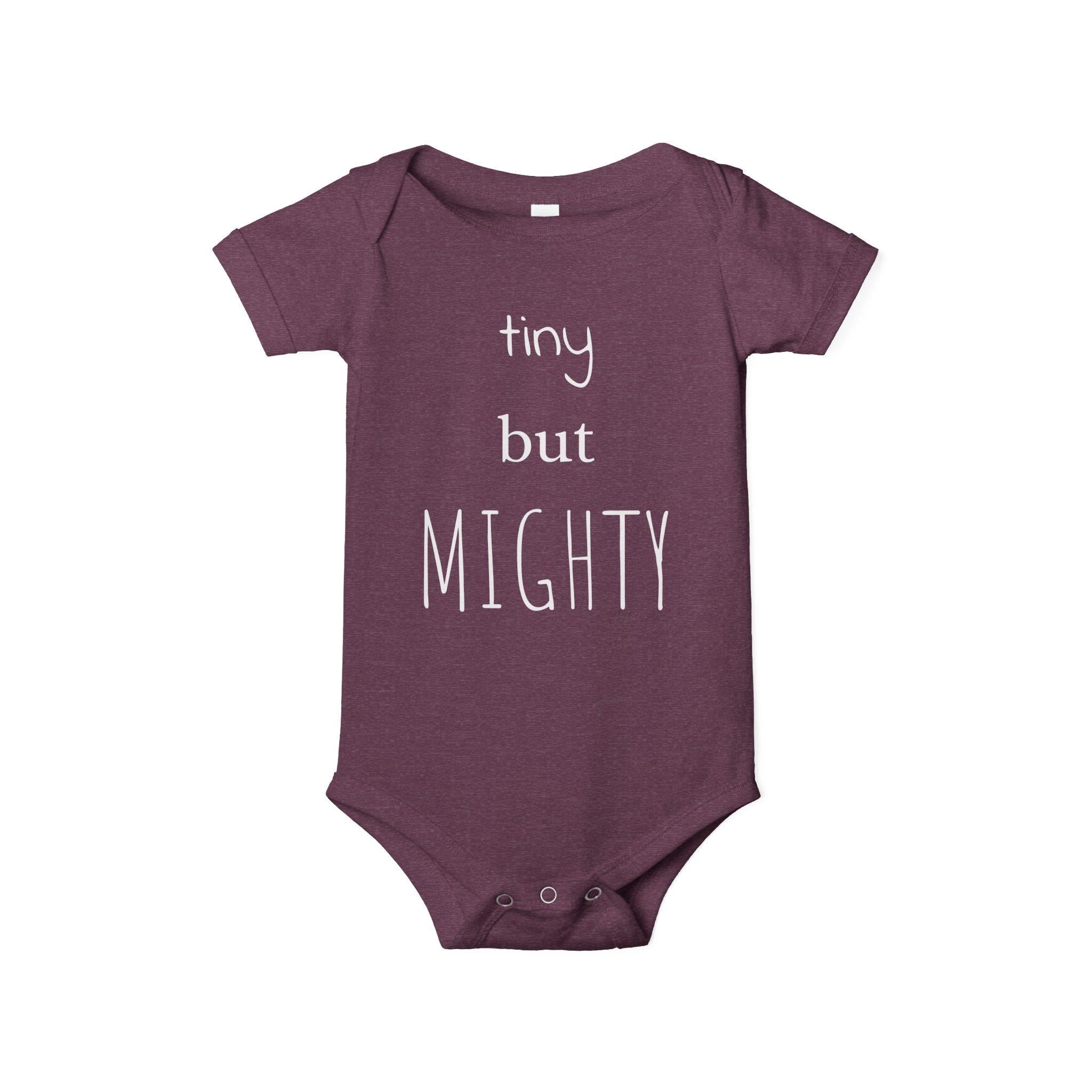 Tiny But Mighty Infant Onesie | Baby Bodysuit, Pink Script