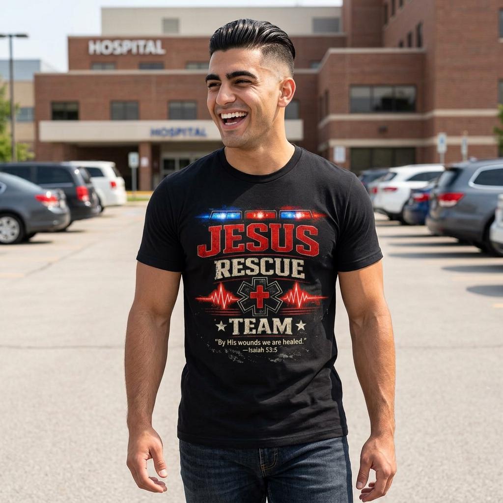 Jesus Rescue Team T Shirt | Christian EMS medical faith shirt