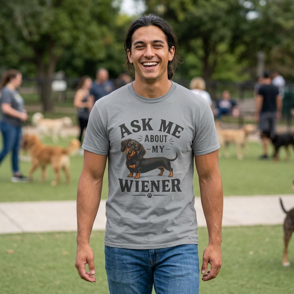 Ask me about my Weiner (dachshund) funny T Shirt