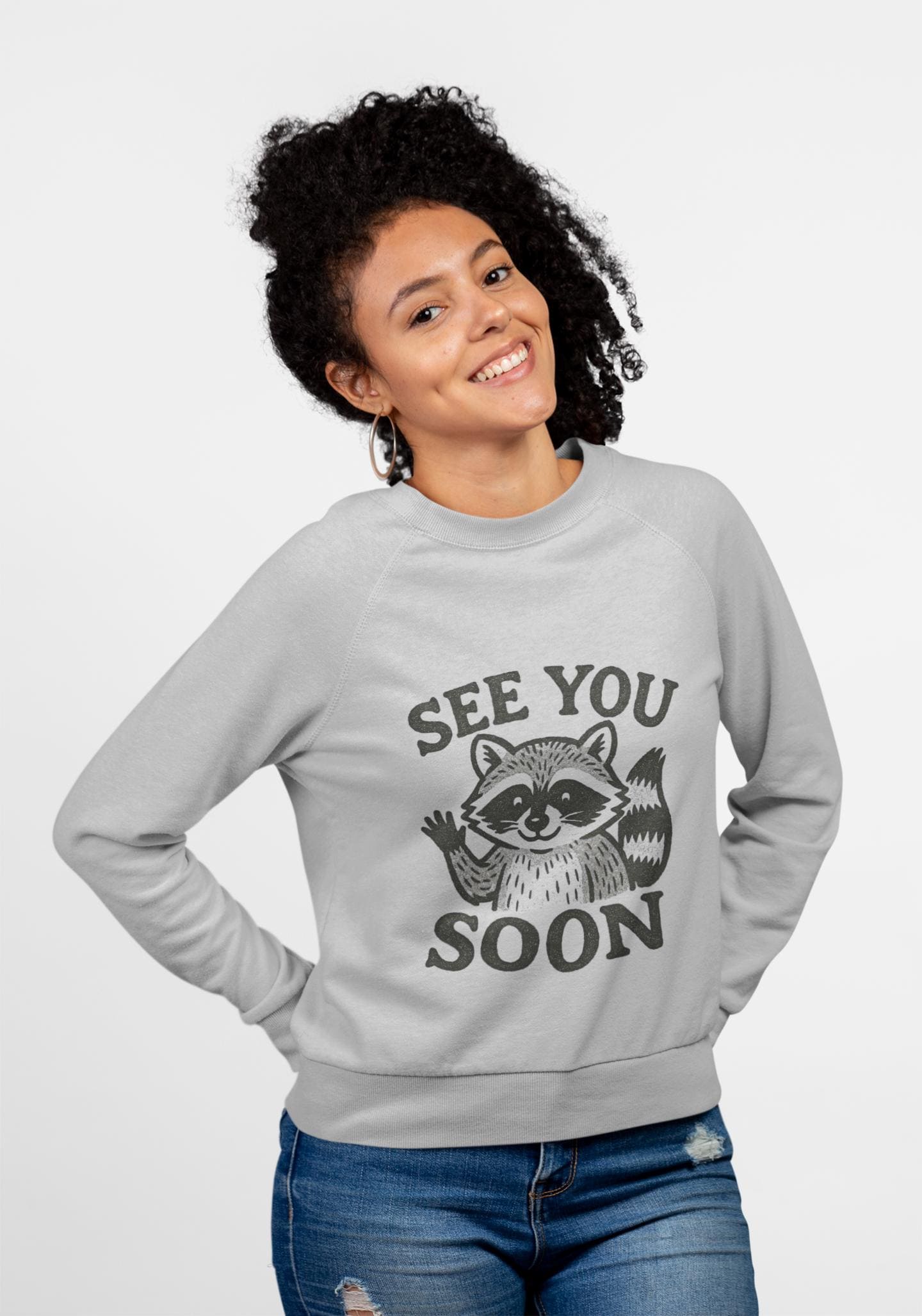 Raccoon Illustration Sweatshirt | Vintage Crewneck Comfort