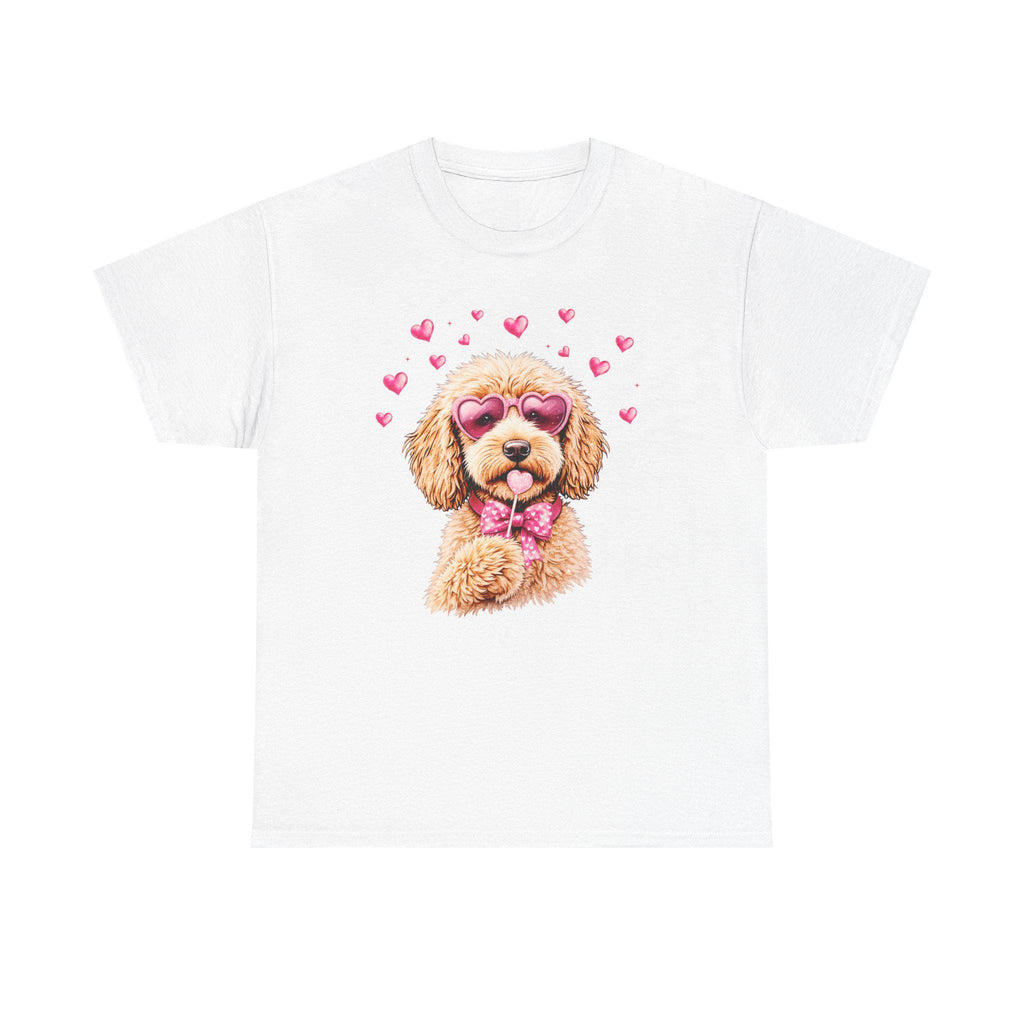 Poodle with Heart Sunglasses Tee | Dog Lover Shirt, Valentine Vibes