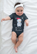 Hand-painted Snowman Christmas Bodysuit | Baby Winter Onesie