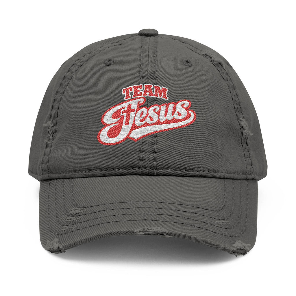 Team Jesus distressed embroidery Dad Hat | Christian baseball cap