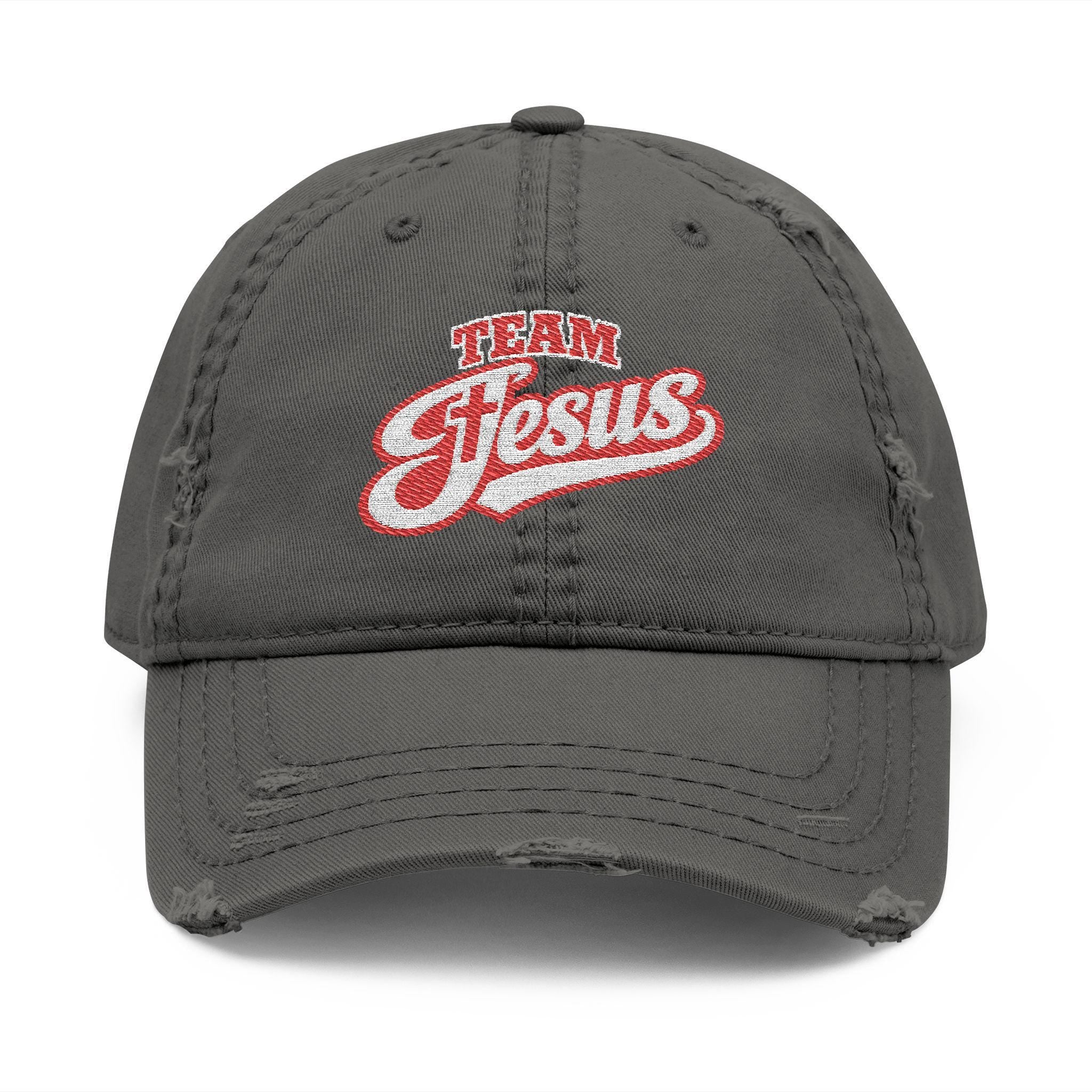 Team Jesus distressed embroidery Dad Hat | Christian baseball cap