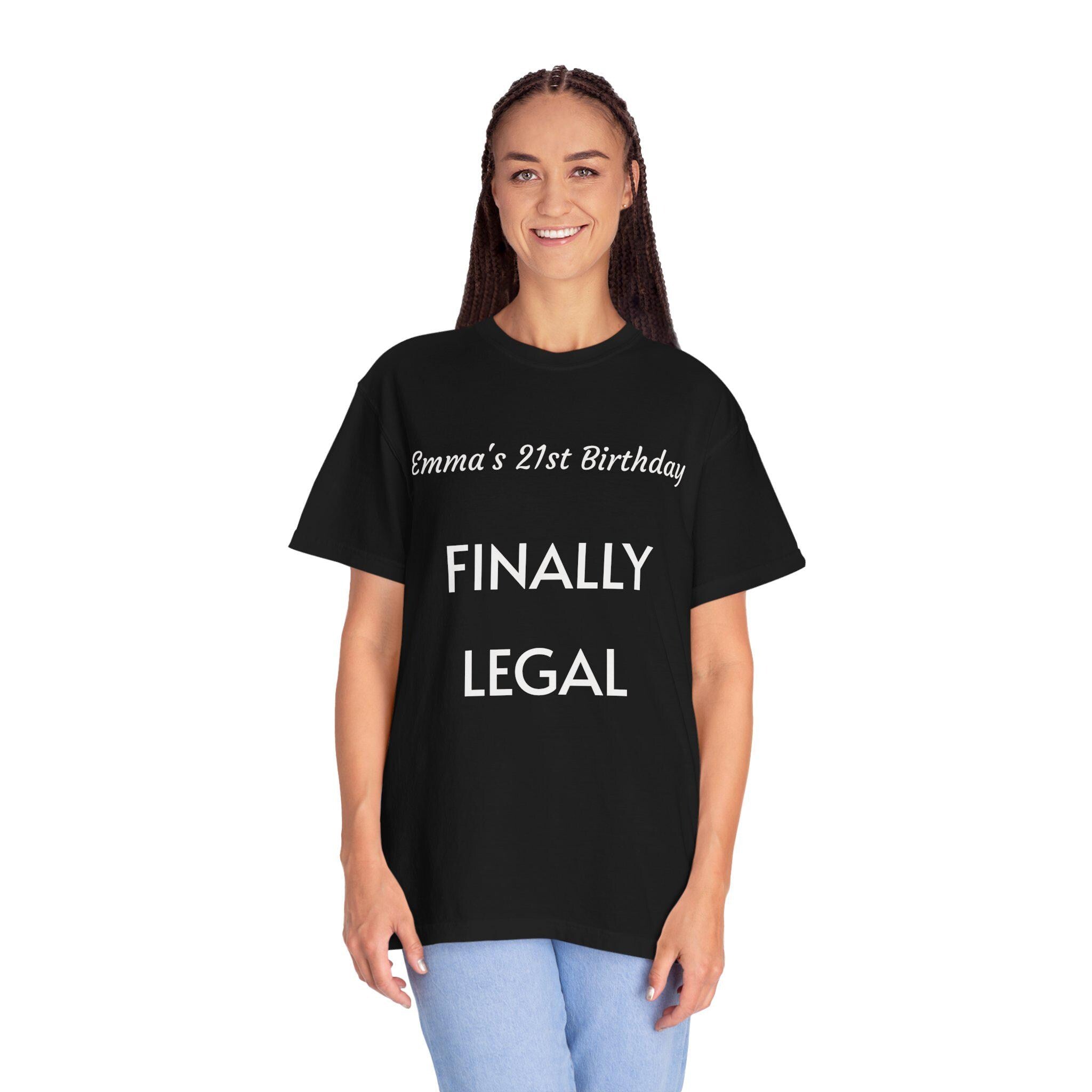 Custom 21st Birthday T-Shirt, Finally Legal Tee, Personalized Cotton Shirt