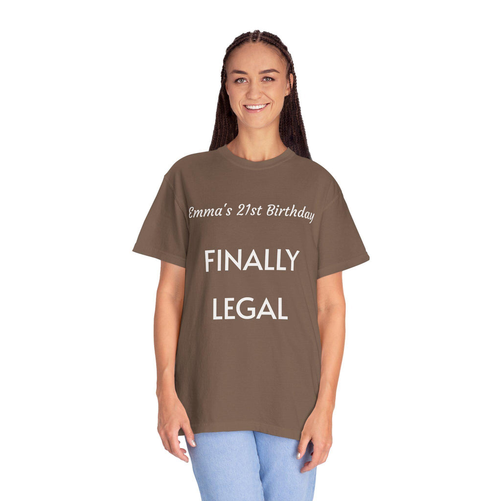 Custom 21st Birthday T-Shirt, Finally Legal Tee, Personalized Cotton Shirt