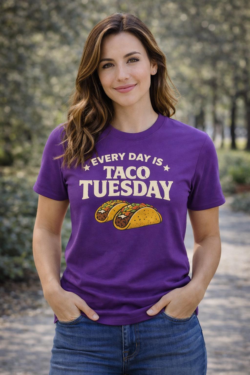 Taco Tuesday Shirt | Taco Illustration, Funny Text, Casual Food Tee