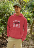 Jesus Repeated Script Hoodie | Religious Christian Sweatshirt