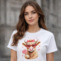 Cow with Heart Sunglasses Tee | Whimsical Lollipop Illustration