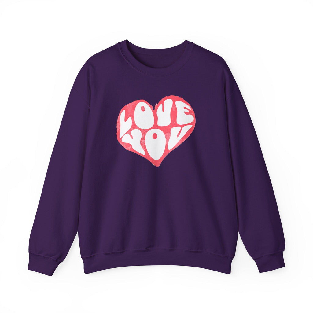 Love You Heart Valentines Day Sweatshirt | Valentine Heart Crewneck