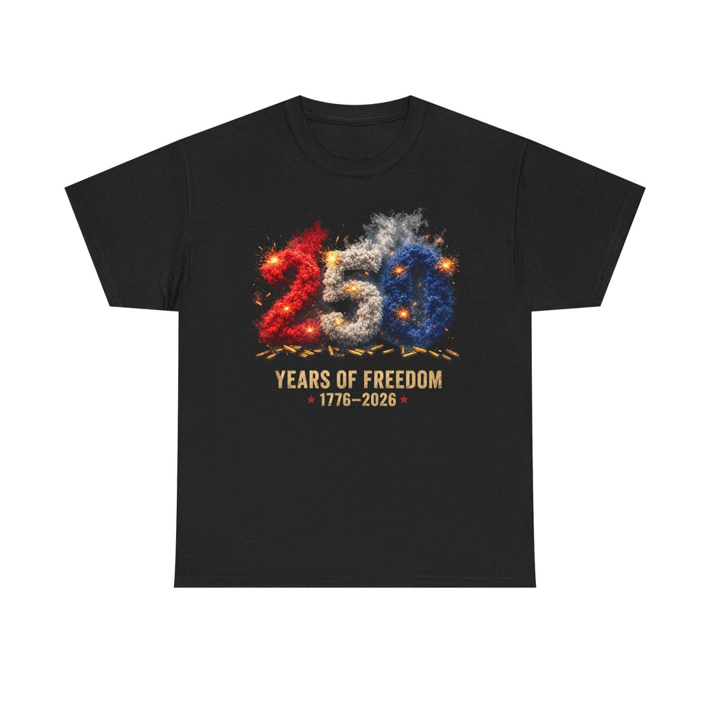 4th of July Gildan Tee 250 Years of Freedom TShirt (1776 to 2026)