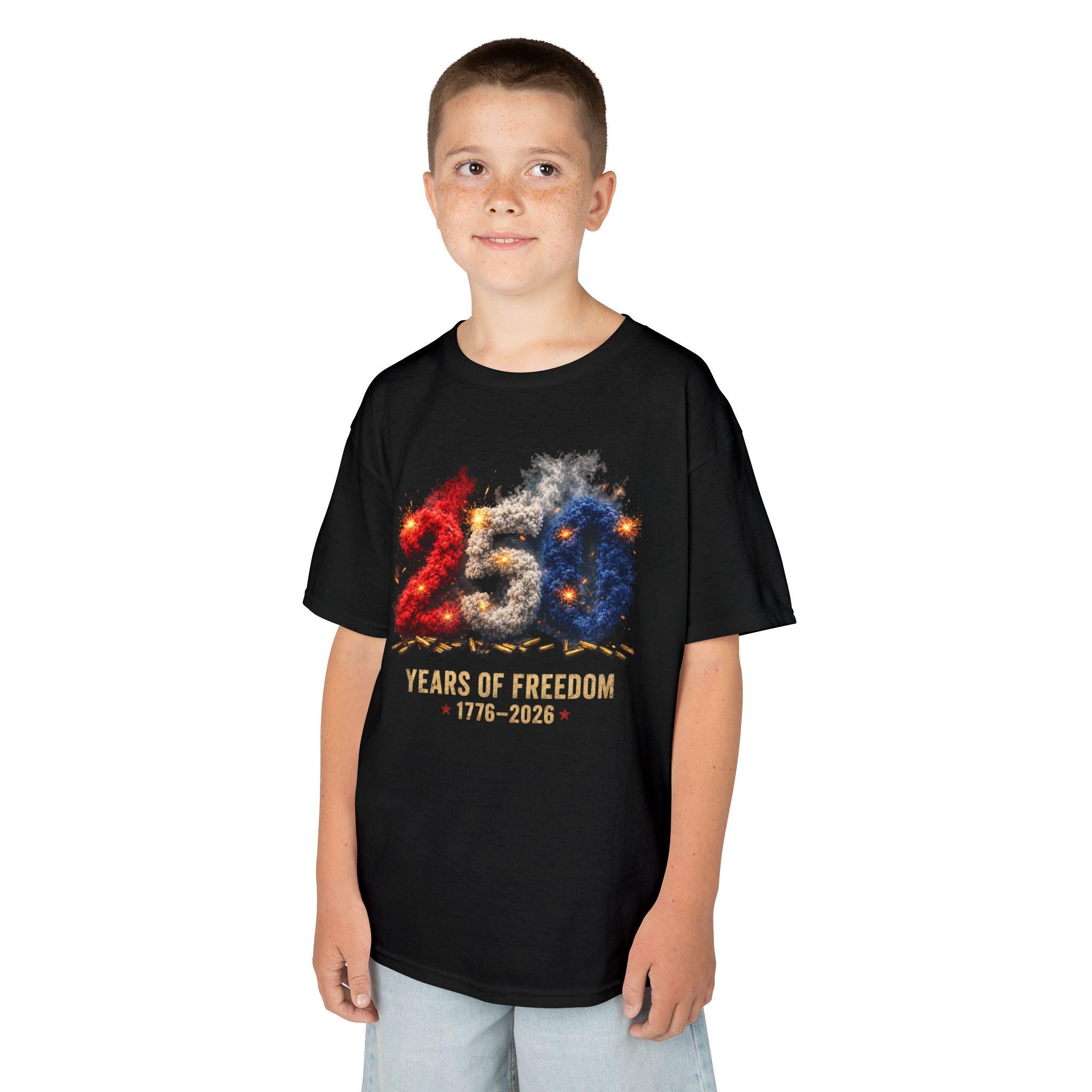 4th of July Gildan Tee 250 Years of Freedom TShirt (1776 to 2026)