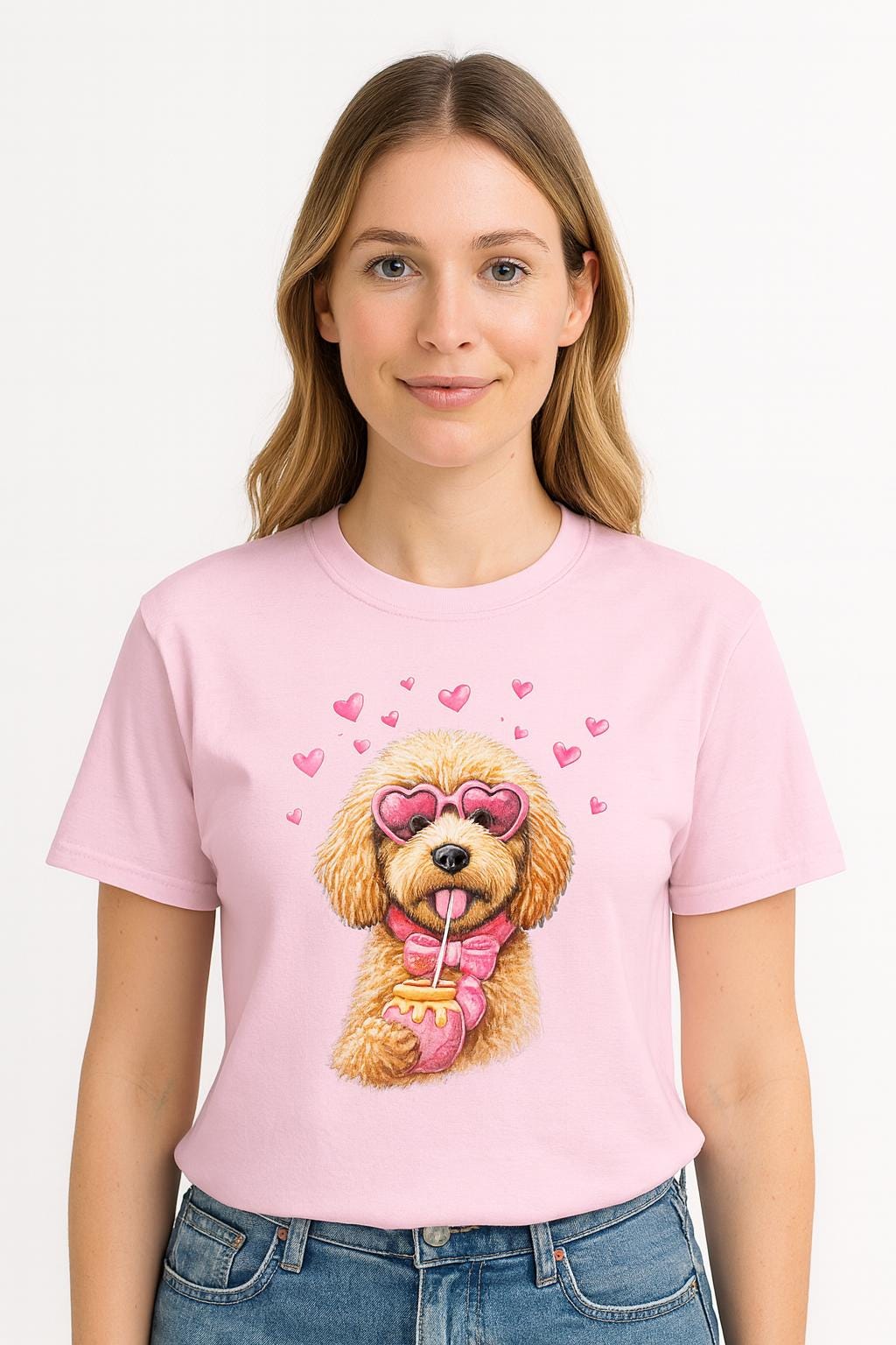 Poodle with Heart Sunglasses Tee | Dog Lover Shirt, Valentine Vibes