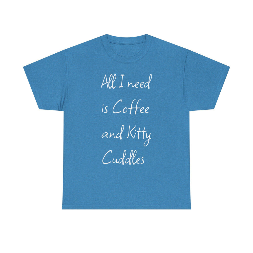 Coffee and Kitty Cuddles T-Shirt | Cat Lover Comfort Tee