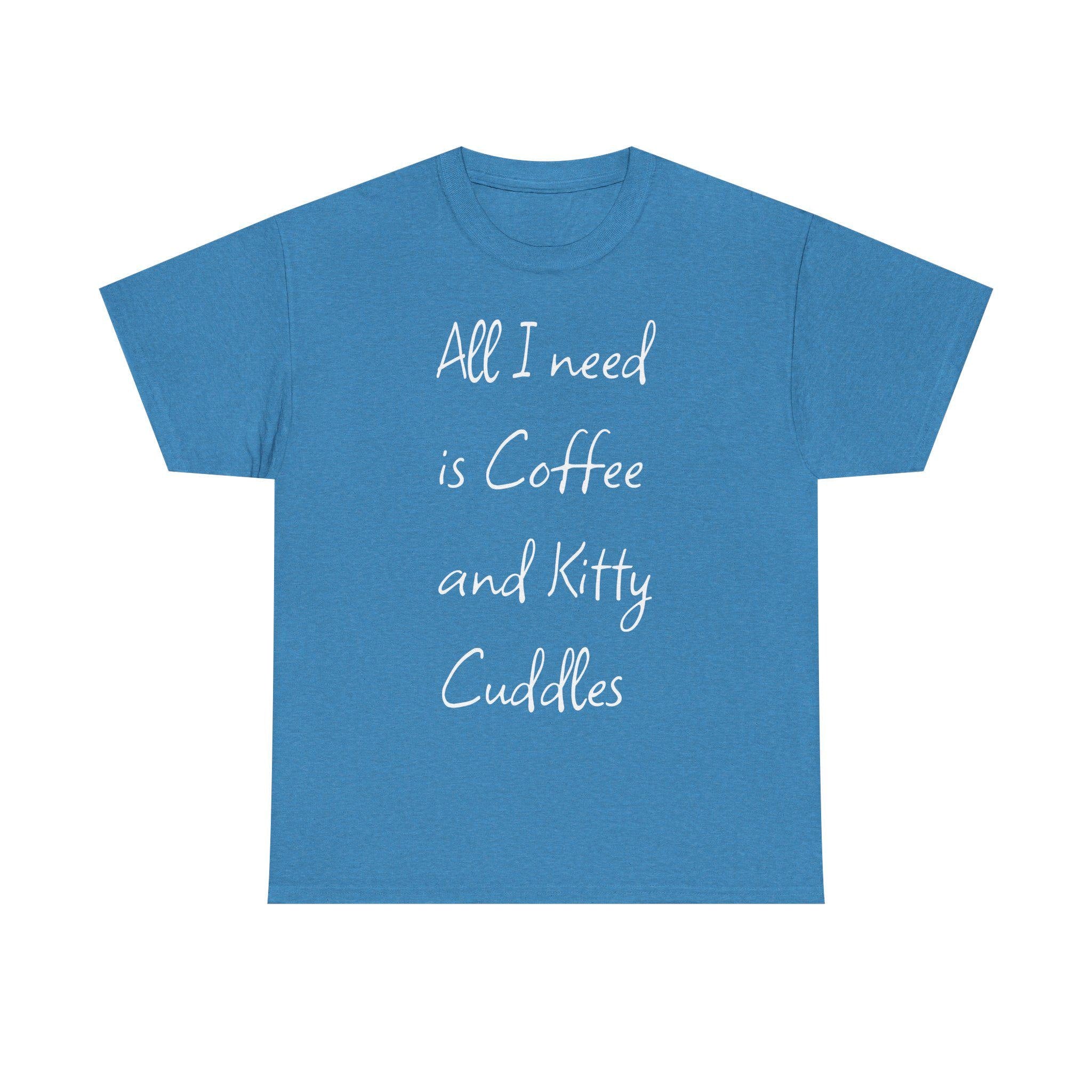 Coffee and Kitty Cuddles T-Shirt | Cat Lover Comfort Tee