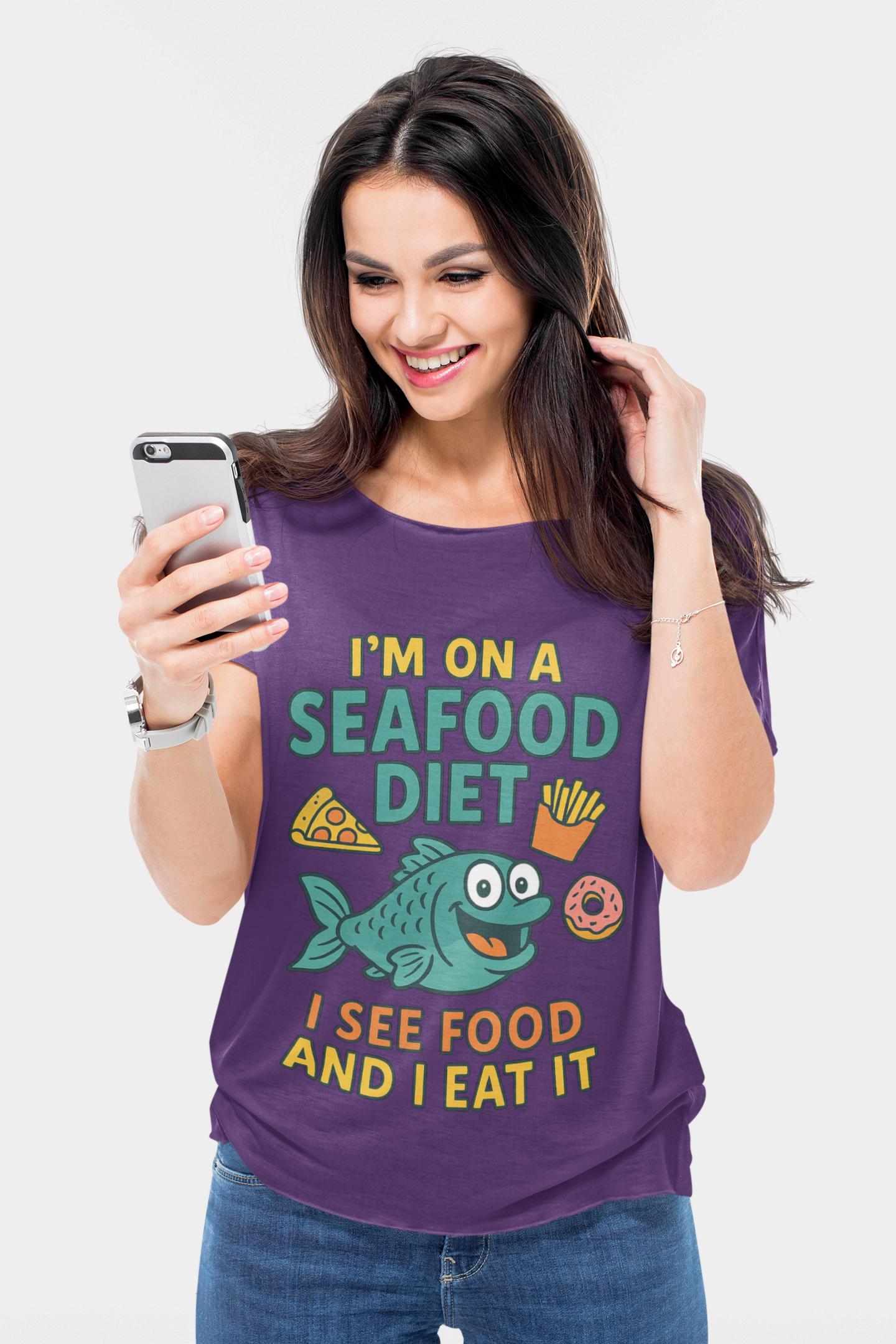 Seafood Diet Shirt | Funny I See Food Eat It Graphic Tee