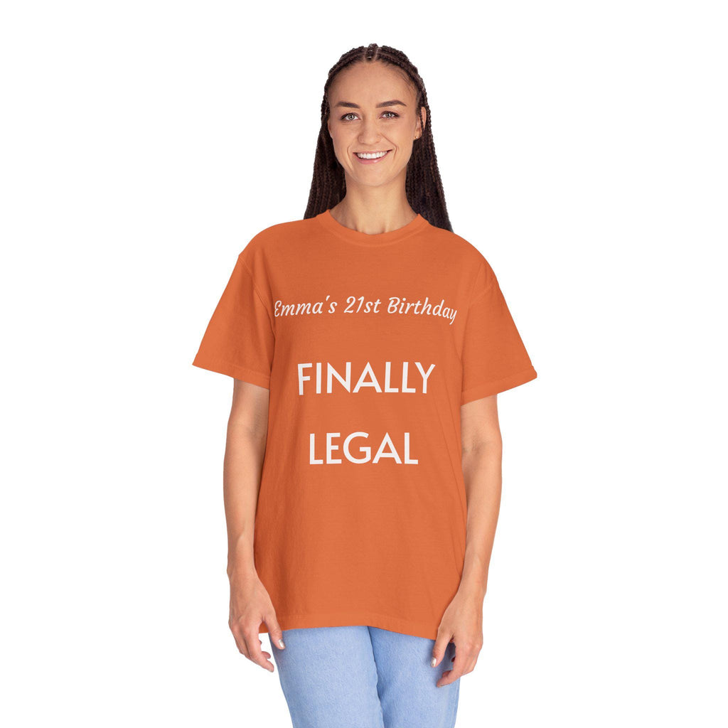 Custom 21st Birthday T-Shirt, Finally Legal Tee, Personalized Cotton Shirt