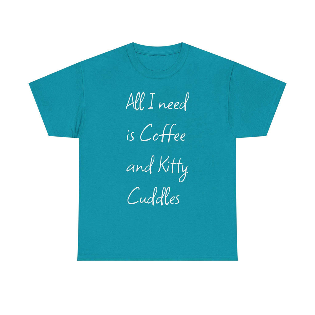 Coffee and Kitty Cuddles T-Shirt | Cat Lover Comfort Tee