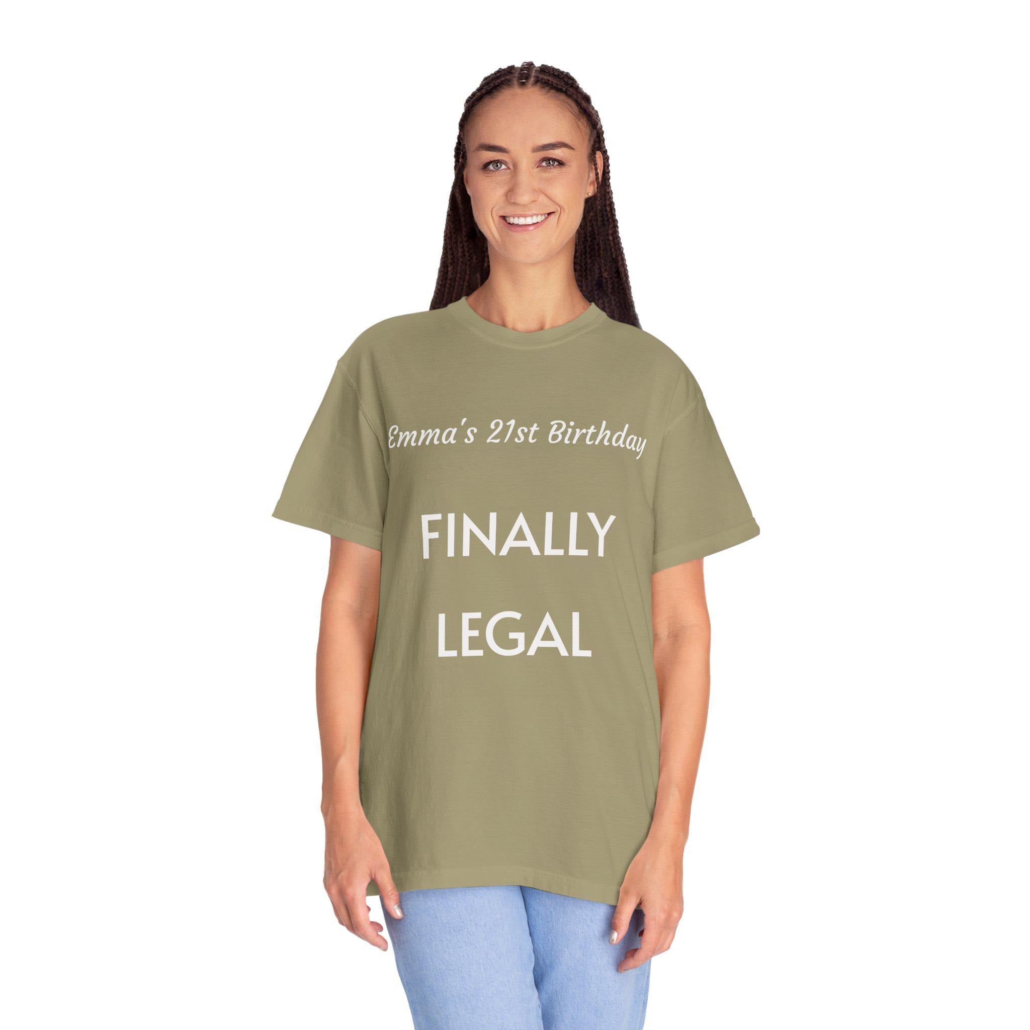 Custom 21st Birthday T-Shirt, Finally Legal Tee, Personalized Cotton Shirt