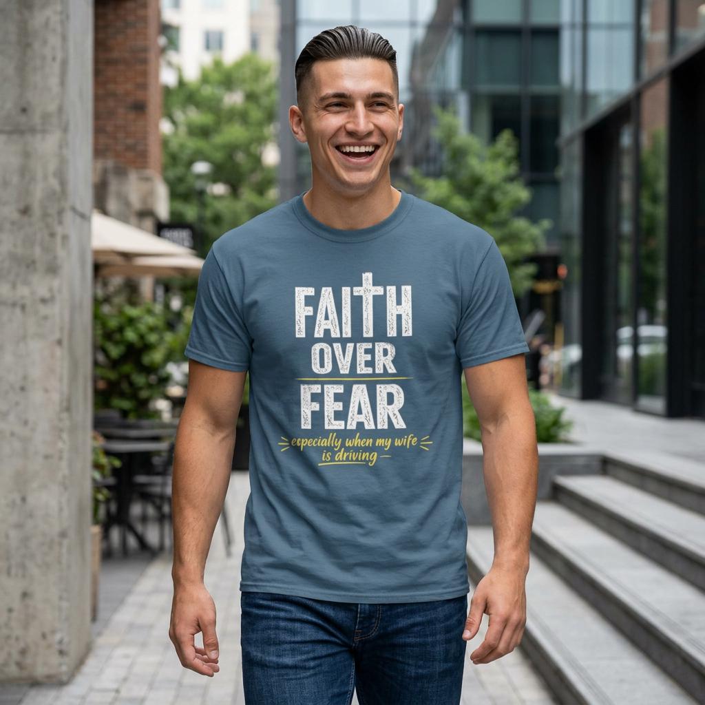 Faith Over Fear shirt | Christian faith tee, humorous driving slogan