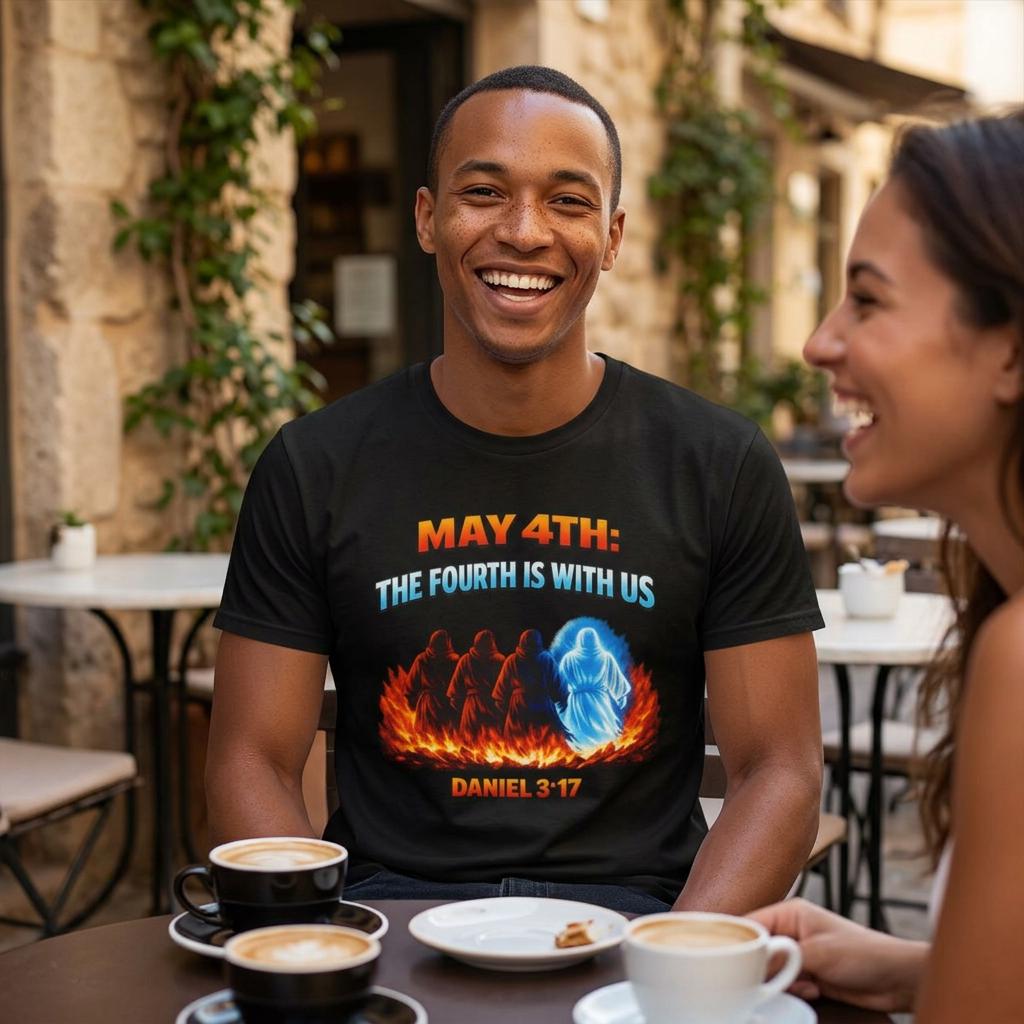 May 4th Funny Tee | The Fourth is With Us inspired by Daniel 3 17