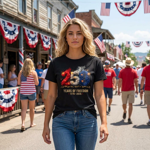 4th of July Gildan Tee 250 Years of Freedom TShirt (1776 to 2026)