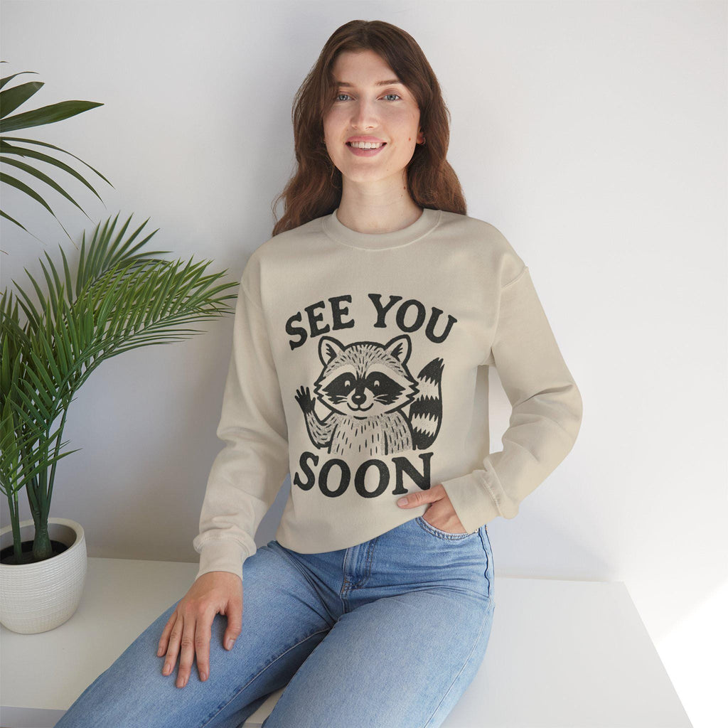 Raccoon Illustration Sweatshirt | Vintage Crewneck Comfort