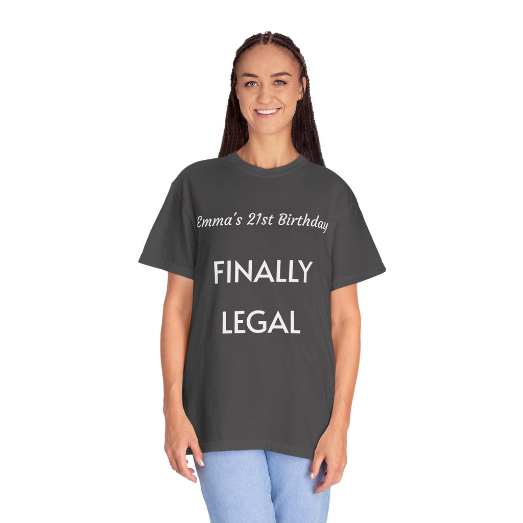 Custom 21st Birthday T-Shirt, Finally Legal Tee, Personalized Cotton Shirt