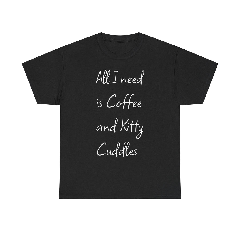 Coffee and Kitty Cuddles T-Shirt | Cat Lover Comfort Tee