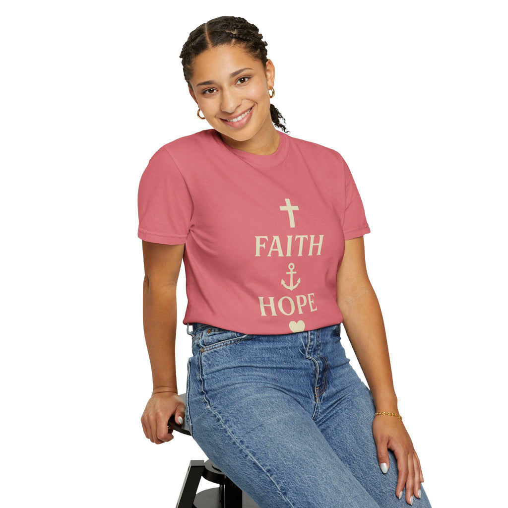 Faith Hope Love Christian T-Shirt, Inspirational Religious Graphic Tee, US Cotton Apparel