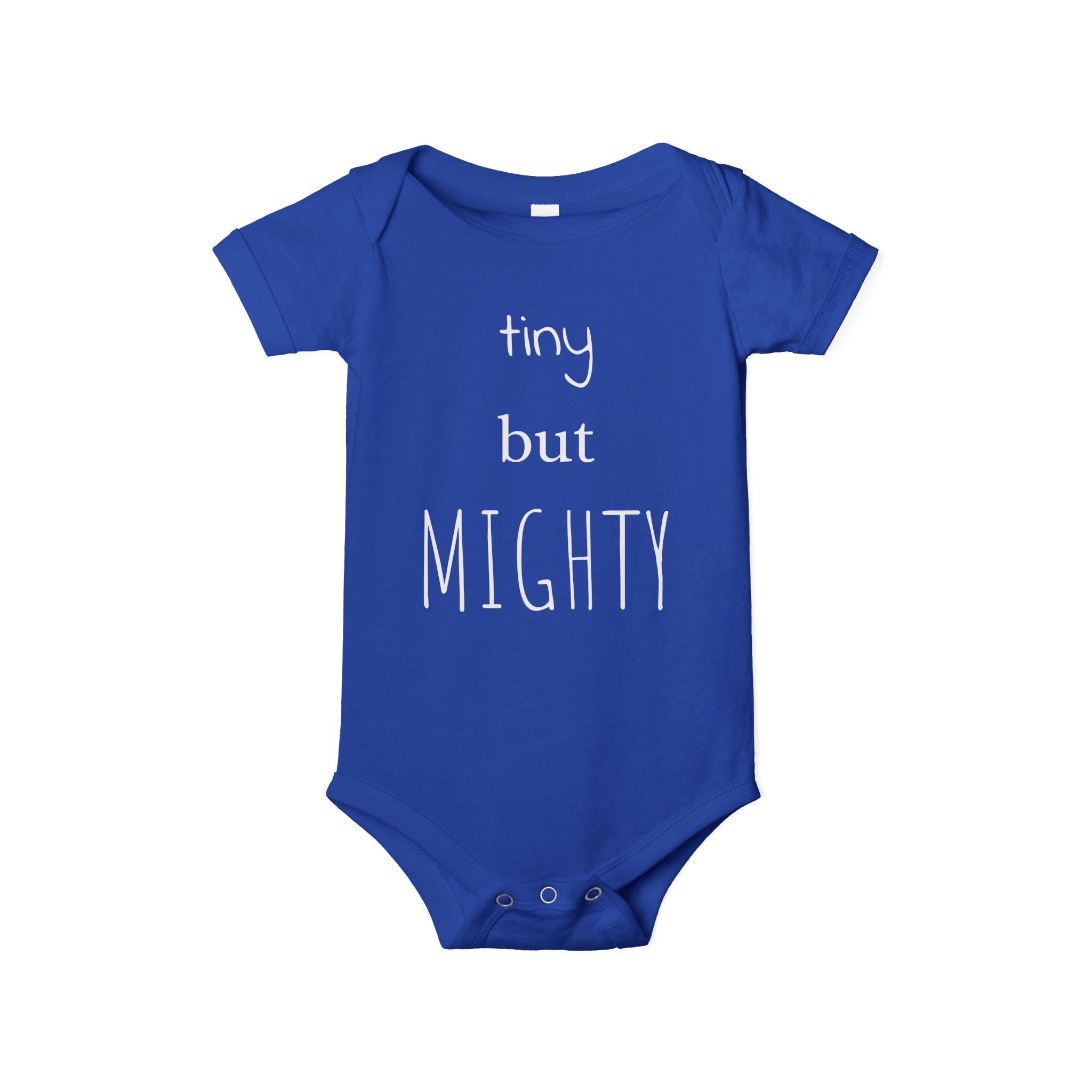 Tiny But Mighty Infant Onesie | Baby Bodysuit, Pink Script