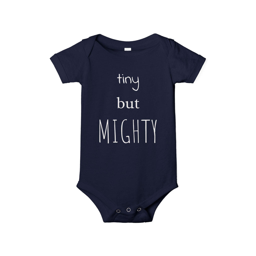 Tiny But Mighty Infant Onesie | Baby Bodysuit, Pink Script