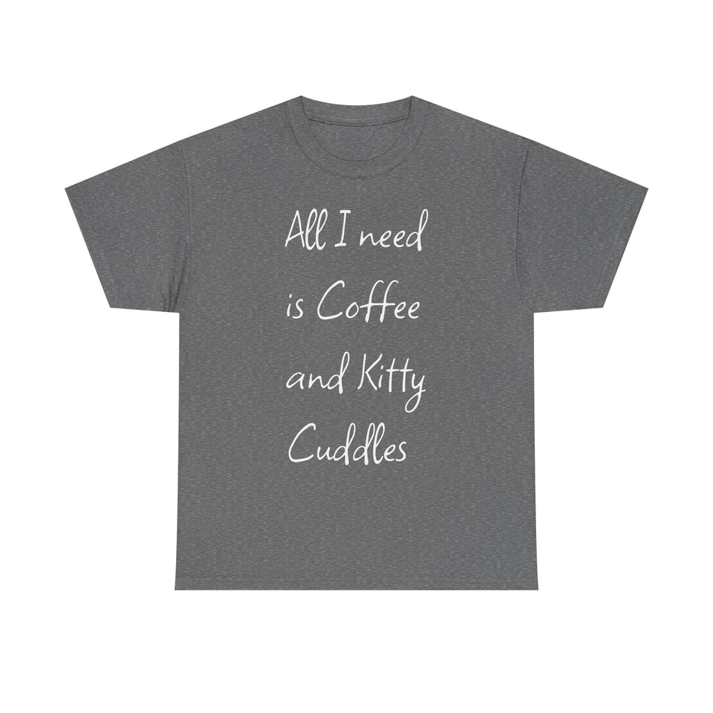 Coffee and Kitty Cuddles T-Shirt | Cat Lover Comfort Tee