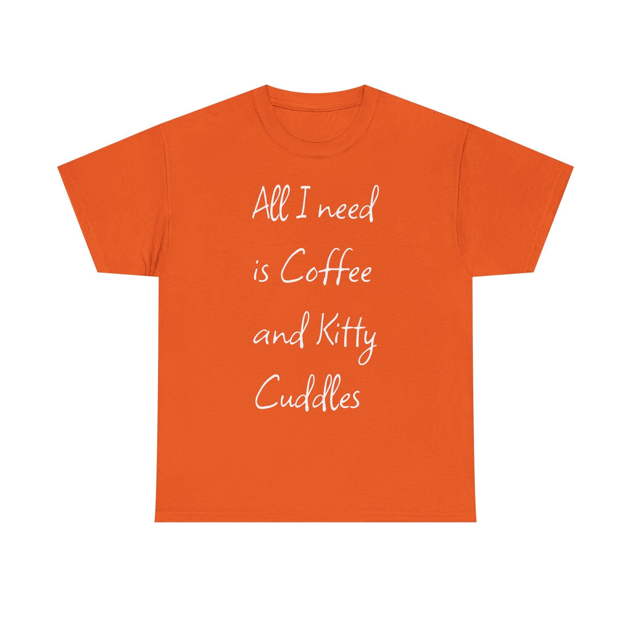 Coffee and Kitty Cuddles T-Shirt | Cat Lover Comfort Tee