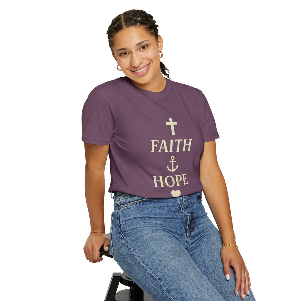 Faith Hope Love Christian T-Shirt, Inspirational Religious Graphic Tee, US Cotton Apparel
