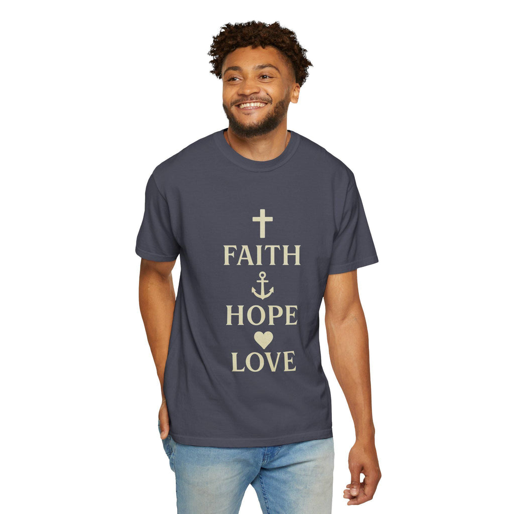 Faith Hope Love Christian T-Shirt, Inspirational Religious Graphic Tee, US Cotton Apparel