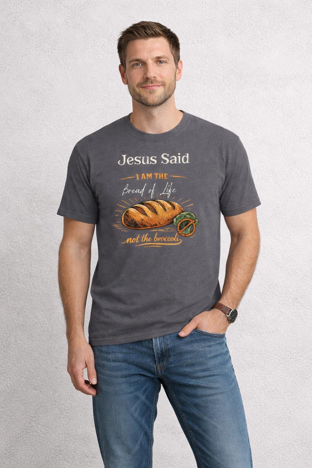 Jesus Said I Am the Bread of Life T-Shirt | Christian Bread Illustration