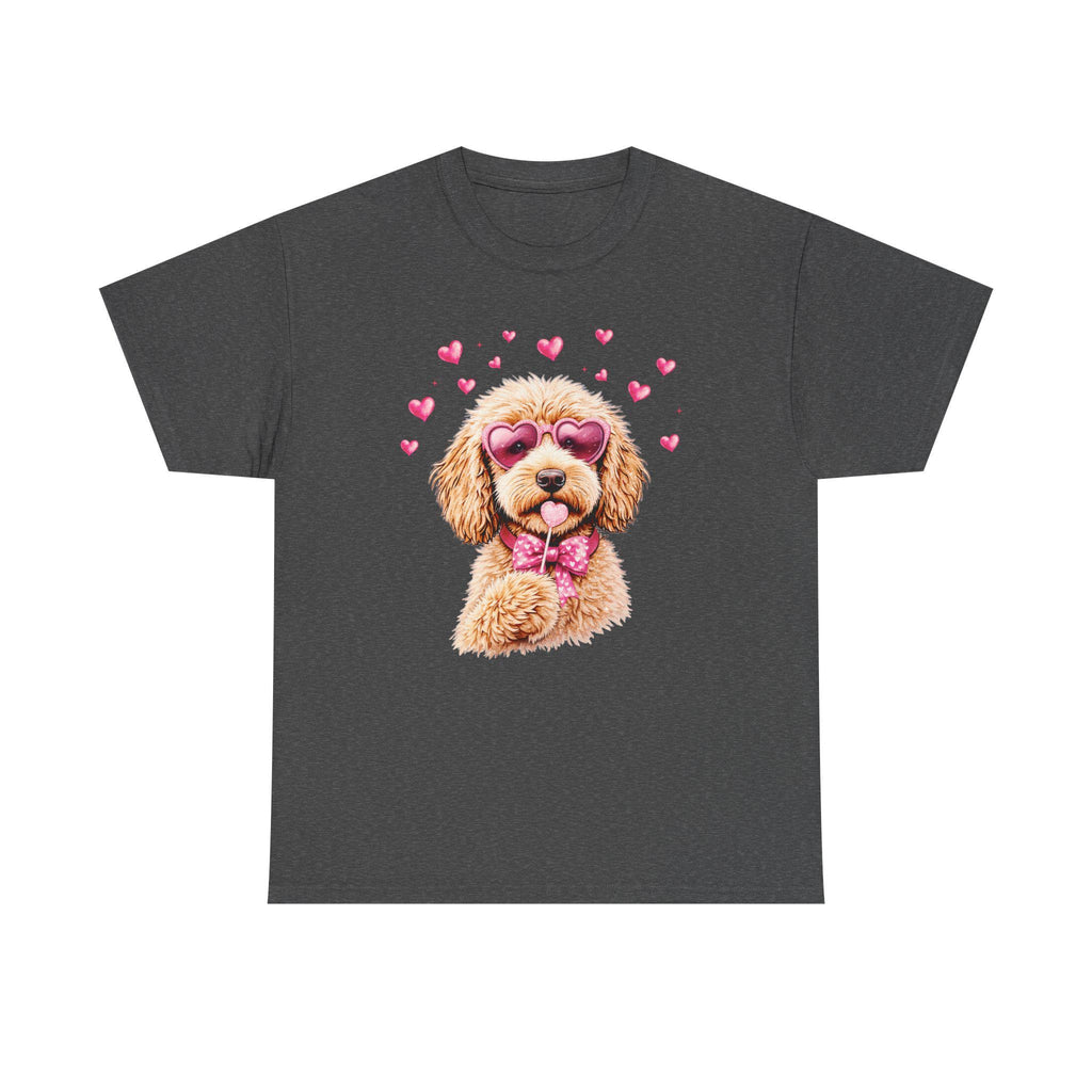 Poodle with Heart Sunglasses Tee | Dog Lover Shirt, Valentine Vibes