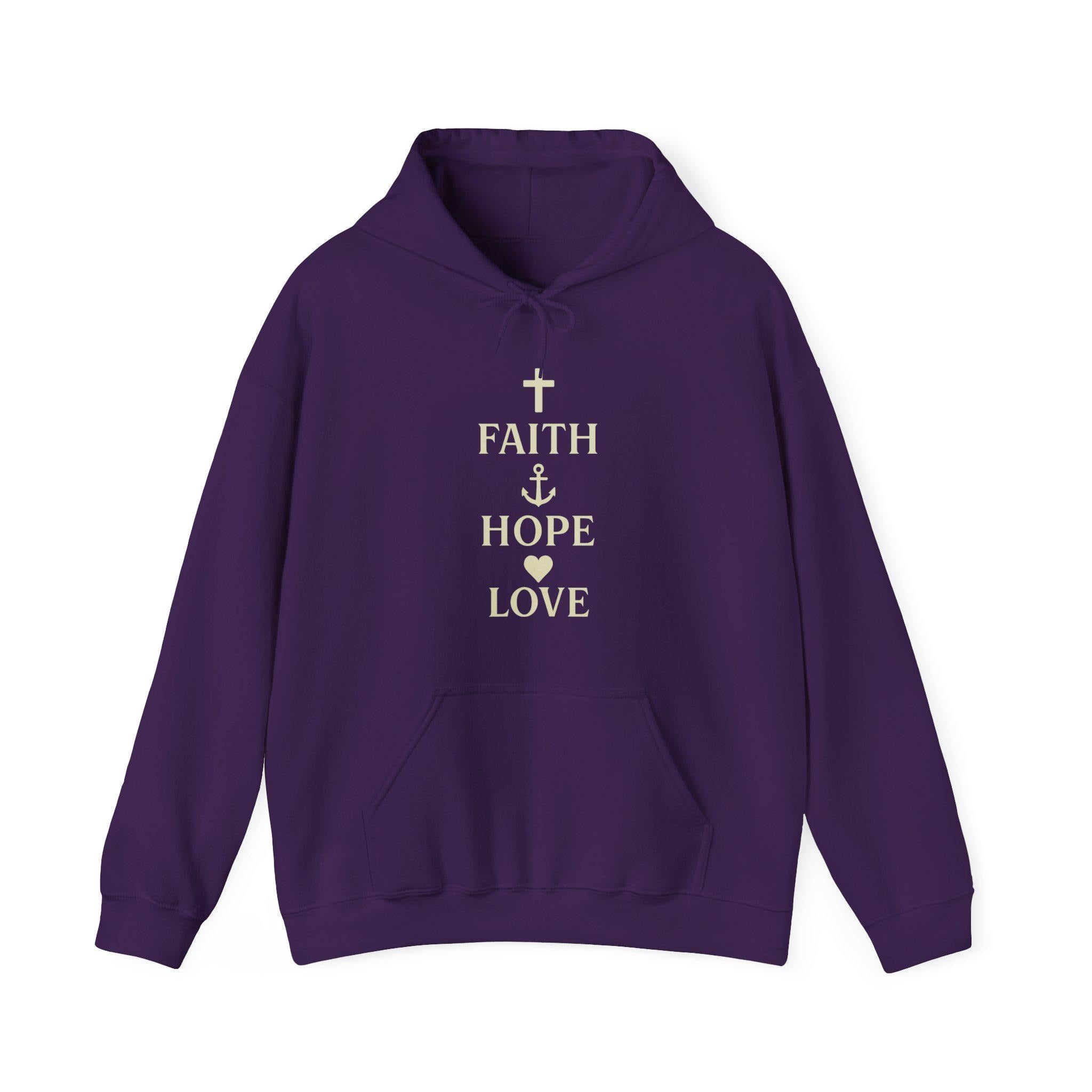 Faith Hope Love Hoodie | Inspirational Script Design