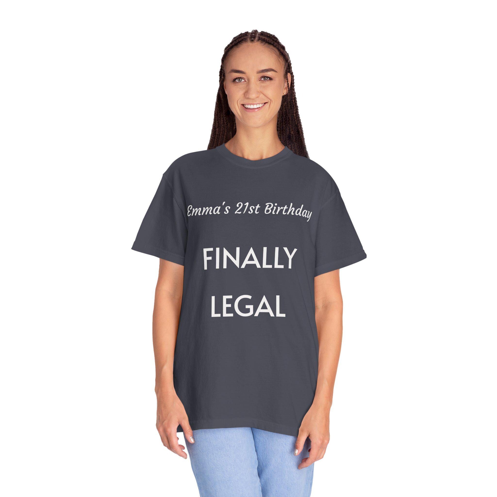 Custom 21st Birthday T-Shirt, Finally Legal Tee, Personalized Cotton Shirt