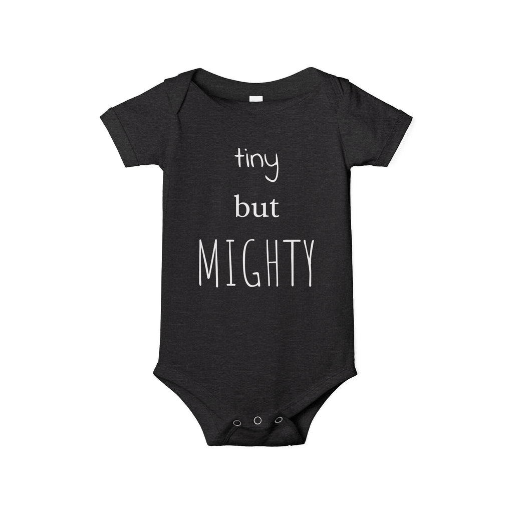 Tiny But Mighty Infant Onesie | Baby Bodysuit, Pink Script