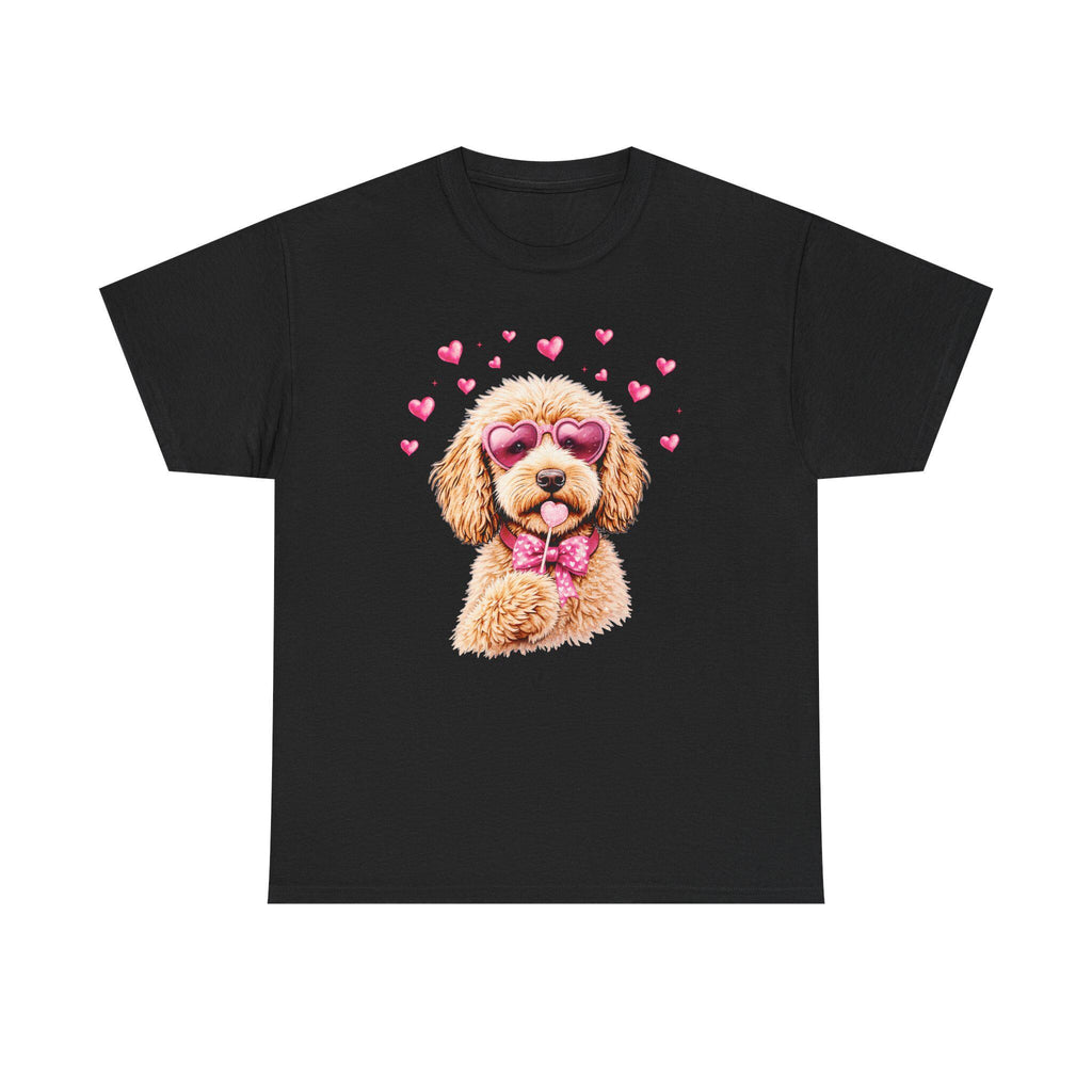 Poodle with Heart Sunglasses Tee | Dog Lover Shirt, Valentine Vibes