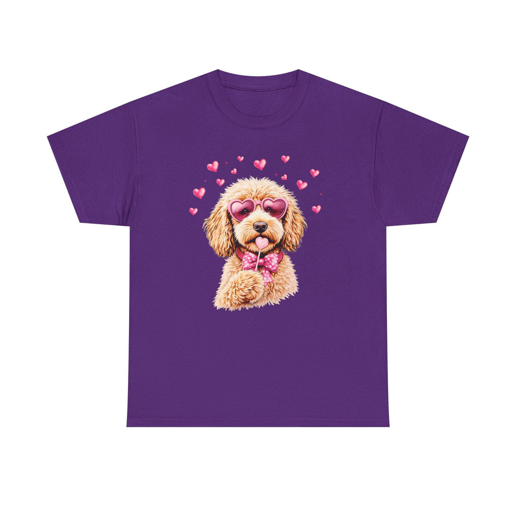 Poodle with Heart Sunglasses Tee | Dog Lover Shirt, Valentine Vibes