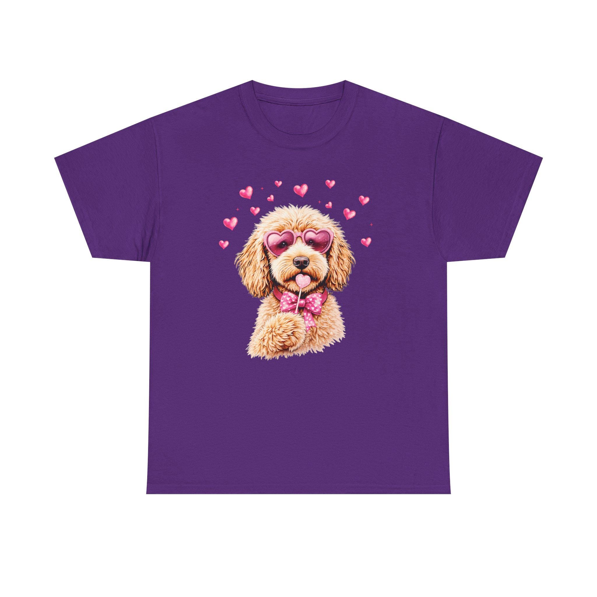 Poodle with Heart Sunglasses Tee | Dog Lover Shirt, Valentine Vibes