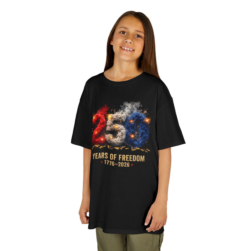 4th of July Gildan Tee 250 Years of Freedom TShirt (1776 to 2026)
